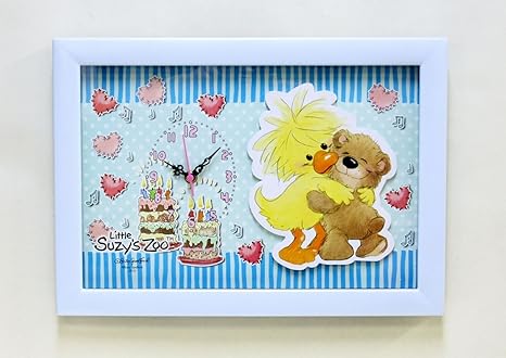 Amazon Little Suzy S Zoo とってもかわいいスージー ズーの大きなウォールクロック ブルー 置き時計 掛け時計 オンライン通販