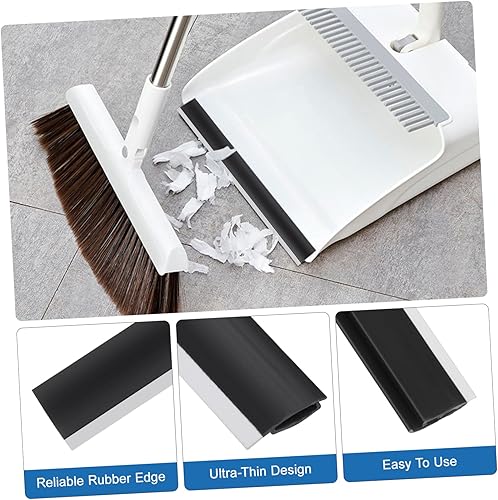 Miniatura 3 de Labios de goma para recogedor, 4 piezas de repuesto de labio de goma para recogedor, tiras de prensado, protectores de borde de pala de basura