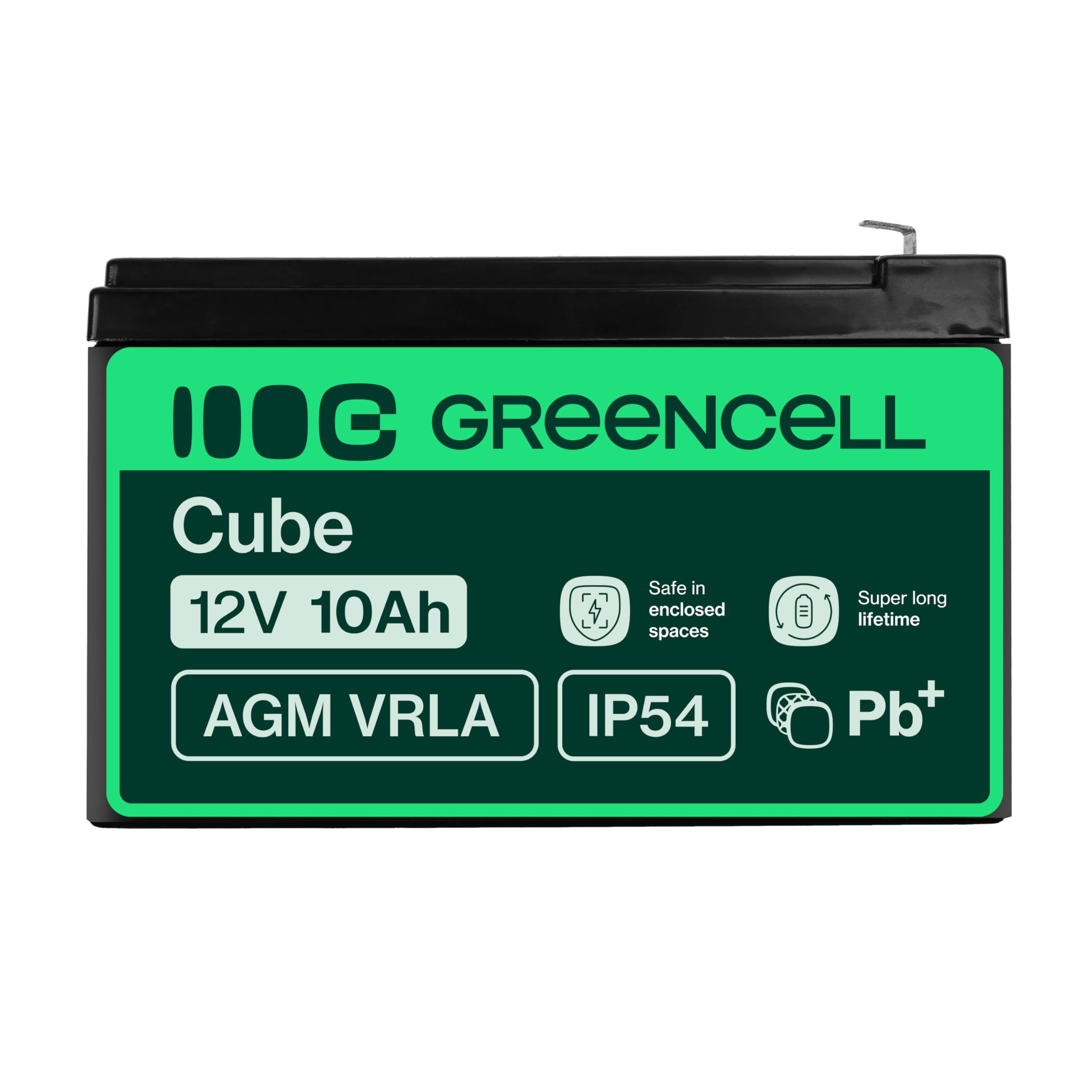 GreenCell Rechargeable Batterie AGM 12V 10Ah accumulateur au Gel Plomb Cycles sans Entretien VRLA Battery étanche UPS | USV | Système UPS | Batterie de Secours | Batterie de résérve