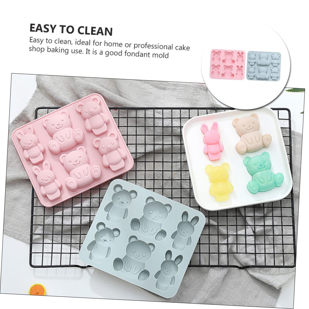 UPKOCH 3er-set Süße Bären-kuchenform Silikon-schokoladenformen Backform-set Sicher Für Jungen Und Mädchen Ideal Für Partys Und Als 2 Stück X 3