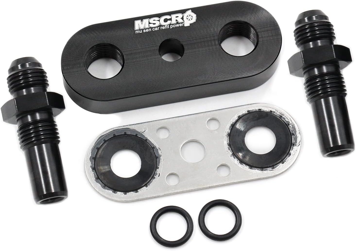 MSCRP Cooler Line Plate Compatible with 6L80E 6L90E 8L90E with Gasket and 6AN Fittings