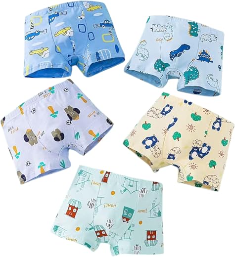 Tinnie Frenzy Boys' Premium Cotton Boxer Briefs – Soft, Breathable Underwear Multipack with Fun Prints &amp; Bright Colors – T...