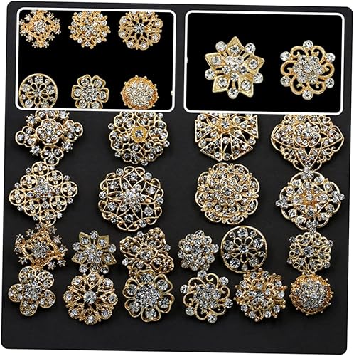 Miniatura 5 de EXCEART 96 piezas de cristal para niñas de flores, novia, clips de insignias, broche vintage, adorno de ramillete, ramilletes, collar de solapa,