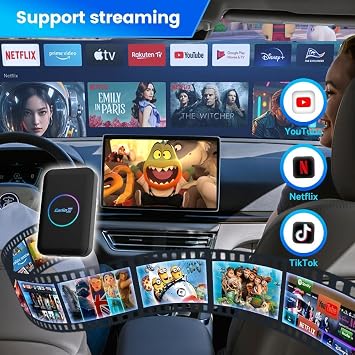 CarlinKit Tbox-LITE S for Factory CarPlay & Android Auto Seamless Dual-Mode Switching Between iPhone and Android, Retains Original Steering Wheel Controls, Plug & Play