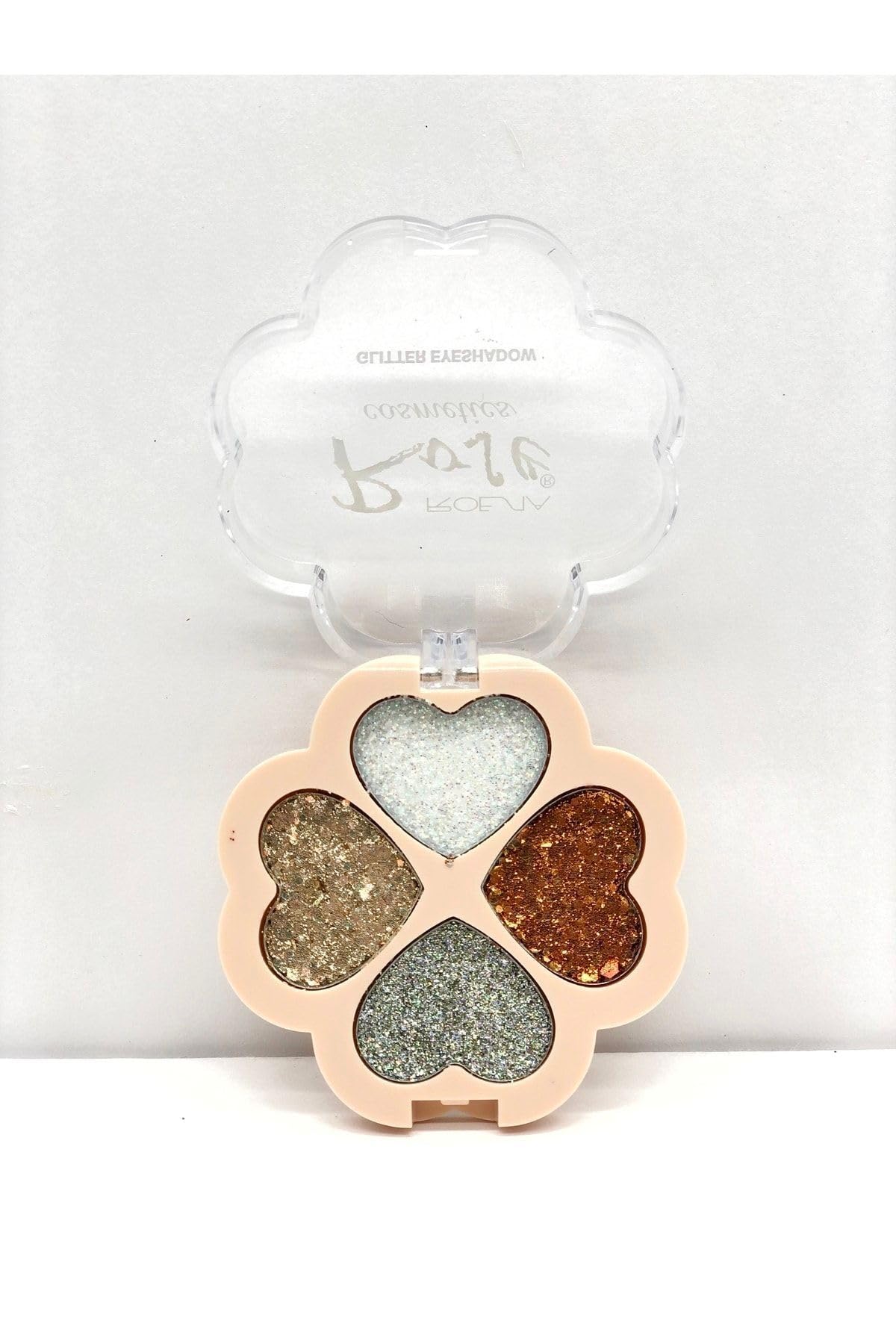 Hb Tasarım Rose 4'Lü Kalpli Glitter - Glıtter Eyeshadow No:1, ROESIAROSE741