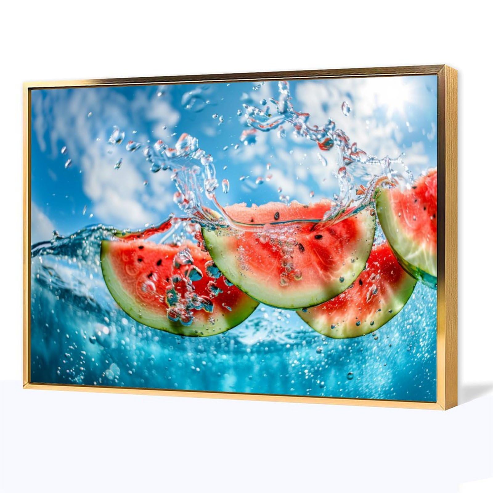 Amazon.co.jp: 絵画 きれいな水に浸したスイカ アートパネル