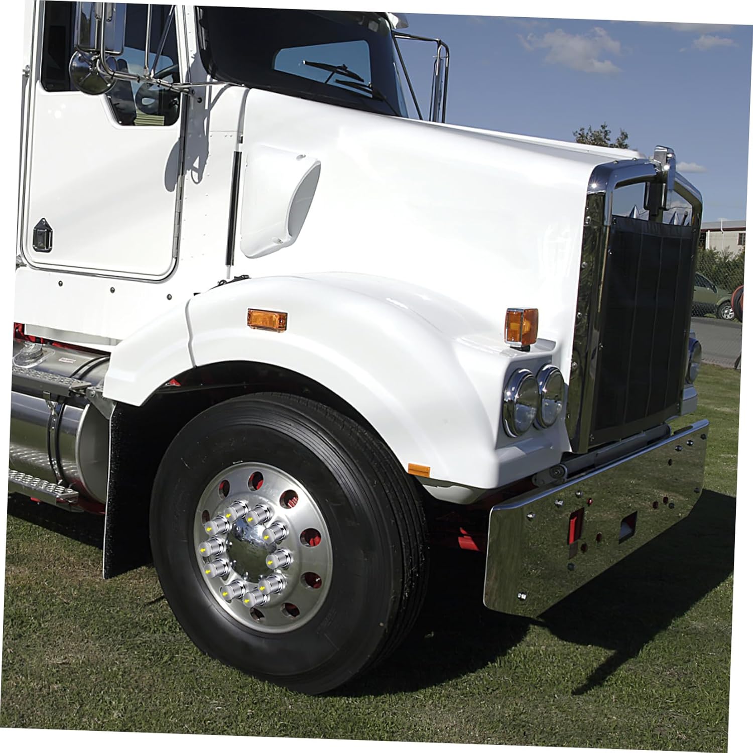 20pcs Chrome Lug Nut Caps for Trucks Trailers Buses Wheel Nut Protectors with Easy Installation Prevents Road Damage and Secures Screws