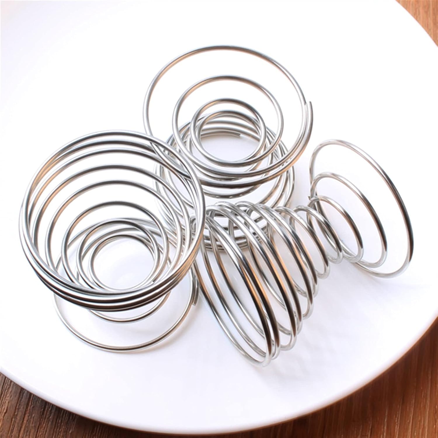Whisks for Cooking Stainless Steel Egg Tray Spring Egg Tray Steamed Egg Shelf Pudding Tray 3/5/10pc Whisking Whisk (Color : 10 pieces) (5 pieces)