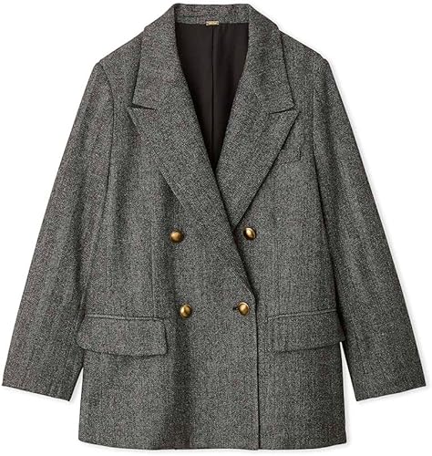 Amazon | [ミラオーウェン] 金釦ダブルブレストツイードブレザー