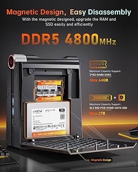 ミニPC AM08 Mini gaming PC Ryzen7-7735HS NiPoGi AM08PRO Gaming Mini PC AMD Ryzen 7 7735HS(up to 4.75