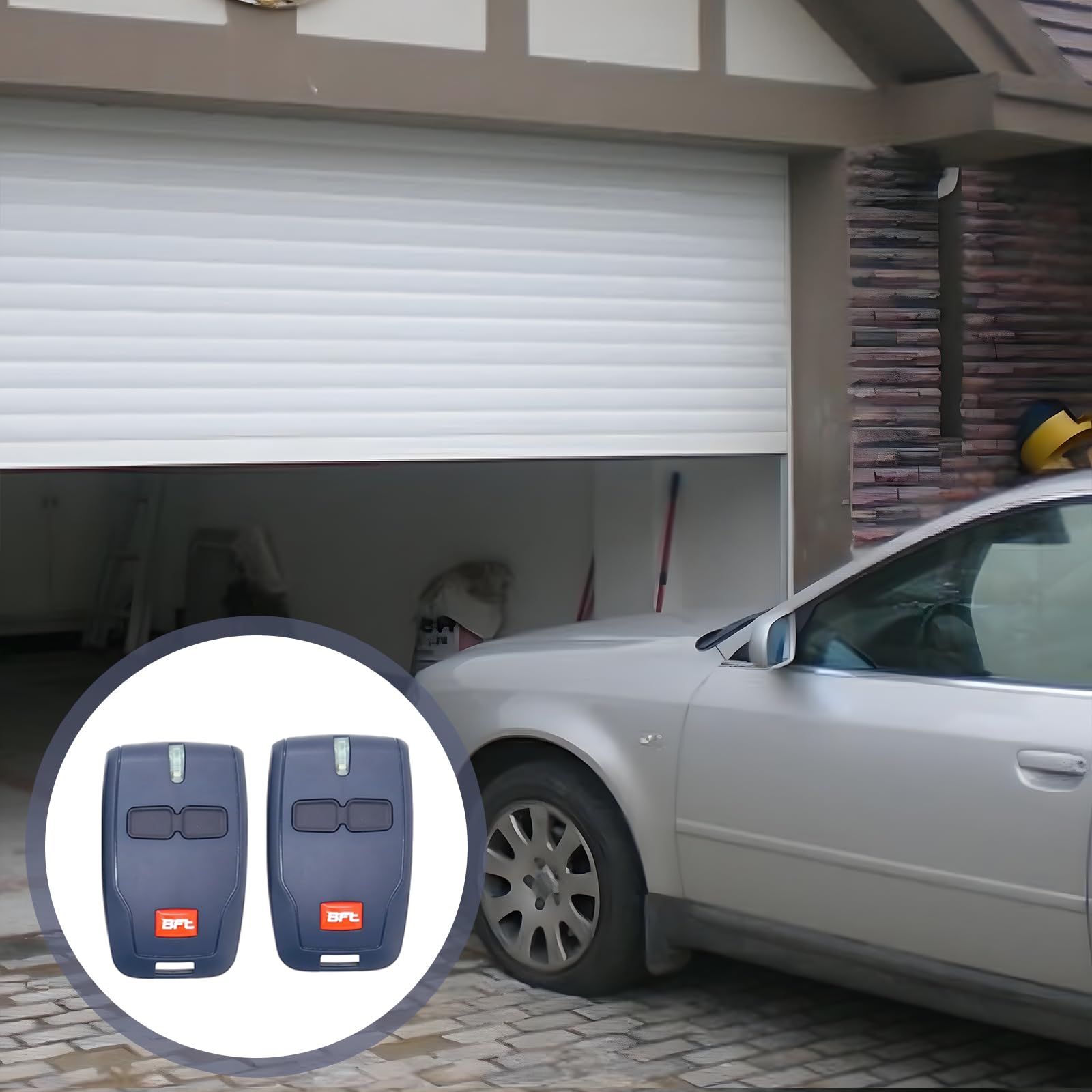 2 telecomandi da 433MHz per apriportone BFT, sostitutivi per telecomando BFT Mitto 2, telecomando per garage a 2 canali con portachiavi, compatibile con sistema di cancello elettrico MITTO B