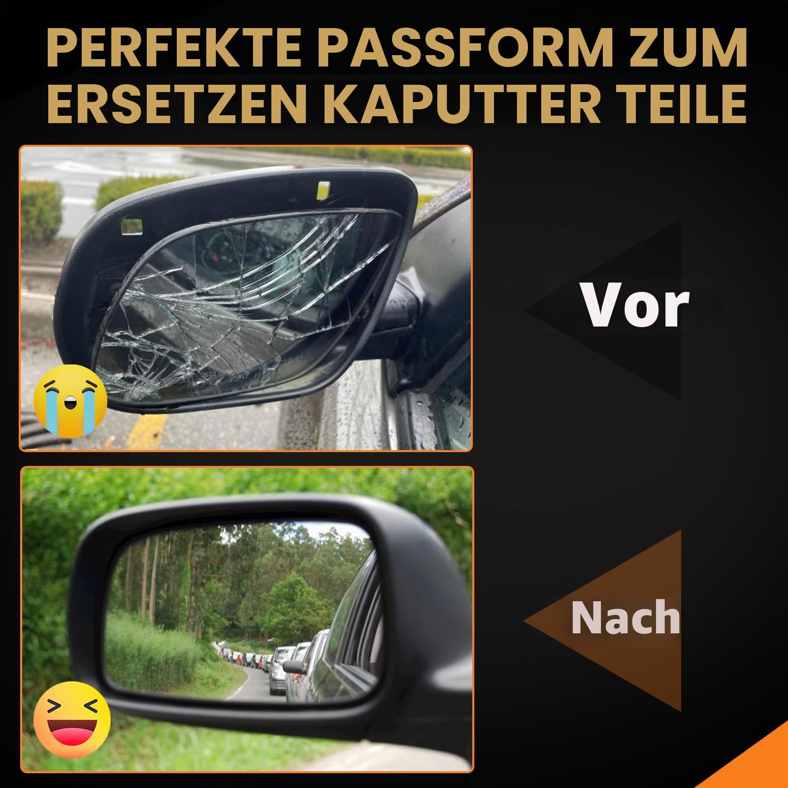 Außenspiegel Spiegel Links Ersatz für VW T5 2004-2009 Elektrisch, Seitenspiegel Komplettsets mit Konvex Beheizt Glas, Ersatz OE#7E1857507A