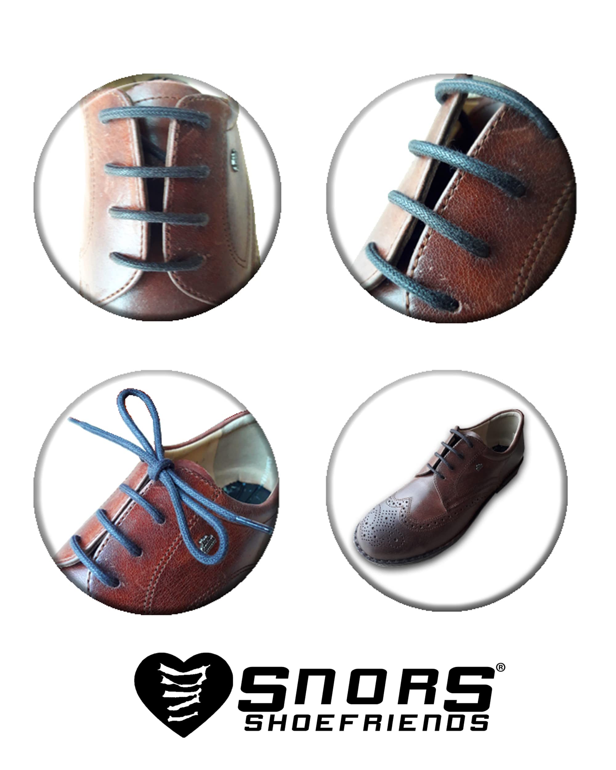 SNORS 2 pary woskowanych sznurówek, okrągłe, płaskie, 18 kolorów, 45-150 cm, odporne na rozdarcie, stabilne, bawełniane, do pracy, buty skórzane, buty