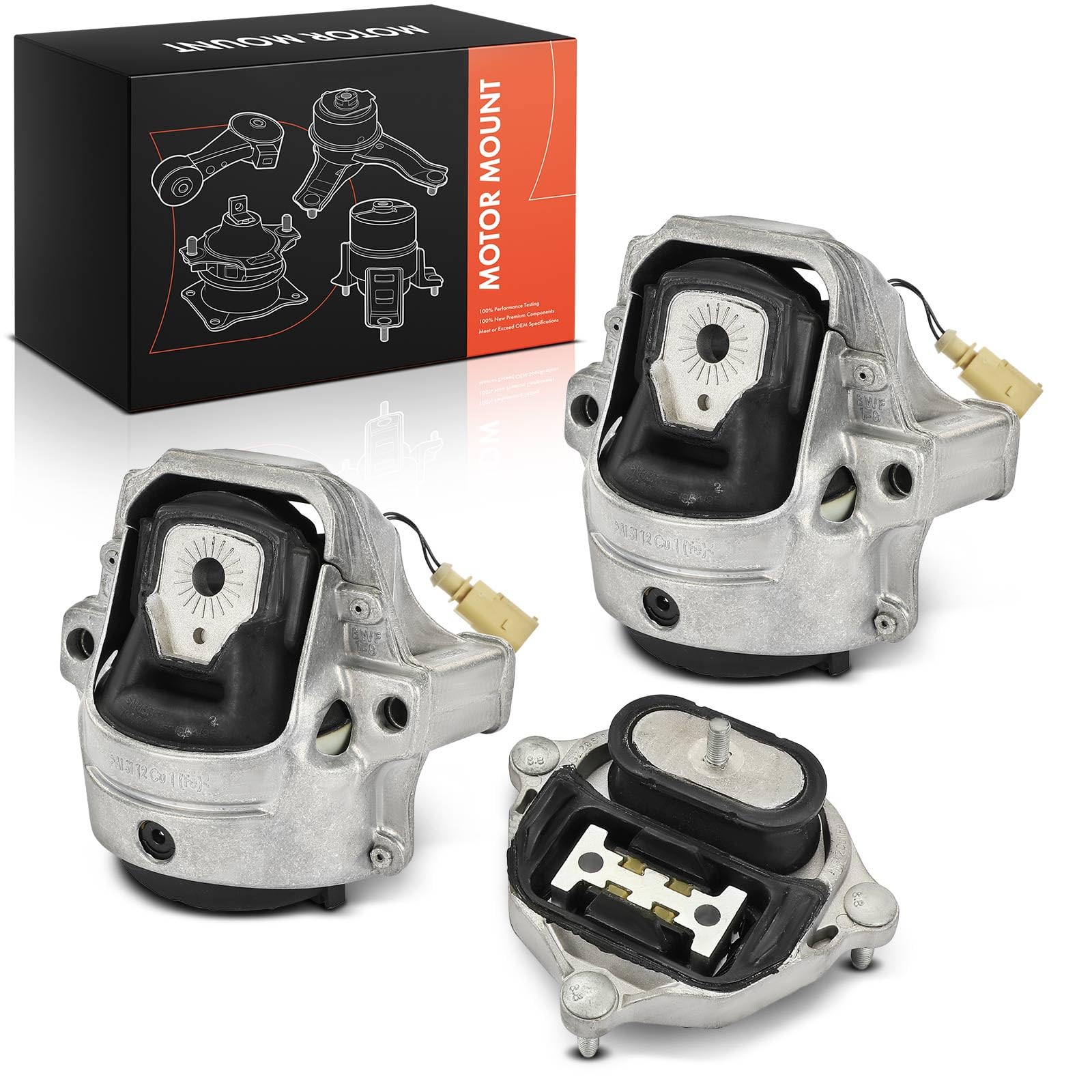 Frankberg 3x Supporto motore Supporto trasmissione Trasmissione automatica | 8K0399151DB; Compatibile con: A4 Avant 8K5, A4 Allroad 8 km, A5 Sportback 8TA, A5 8T3, A4 8K2