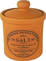 Henry Watson Handcrafted Salt Jar - Authentic UK Terracotta Spice Keeper from Stoke-on-Trent, 3.8x4 Inches