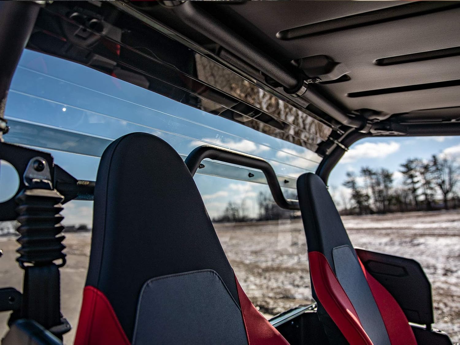 SuperATV Rear Windshield for Yamaha Wolverine Models | Made of 1/4” Lightly Tinted Polycarbonate—250x Stronger Than Glass and 25x Stronger Than Acrylic | USA Made