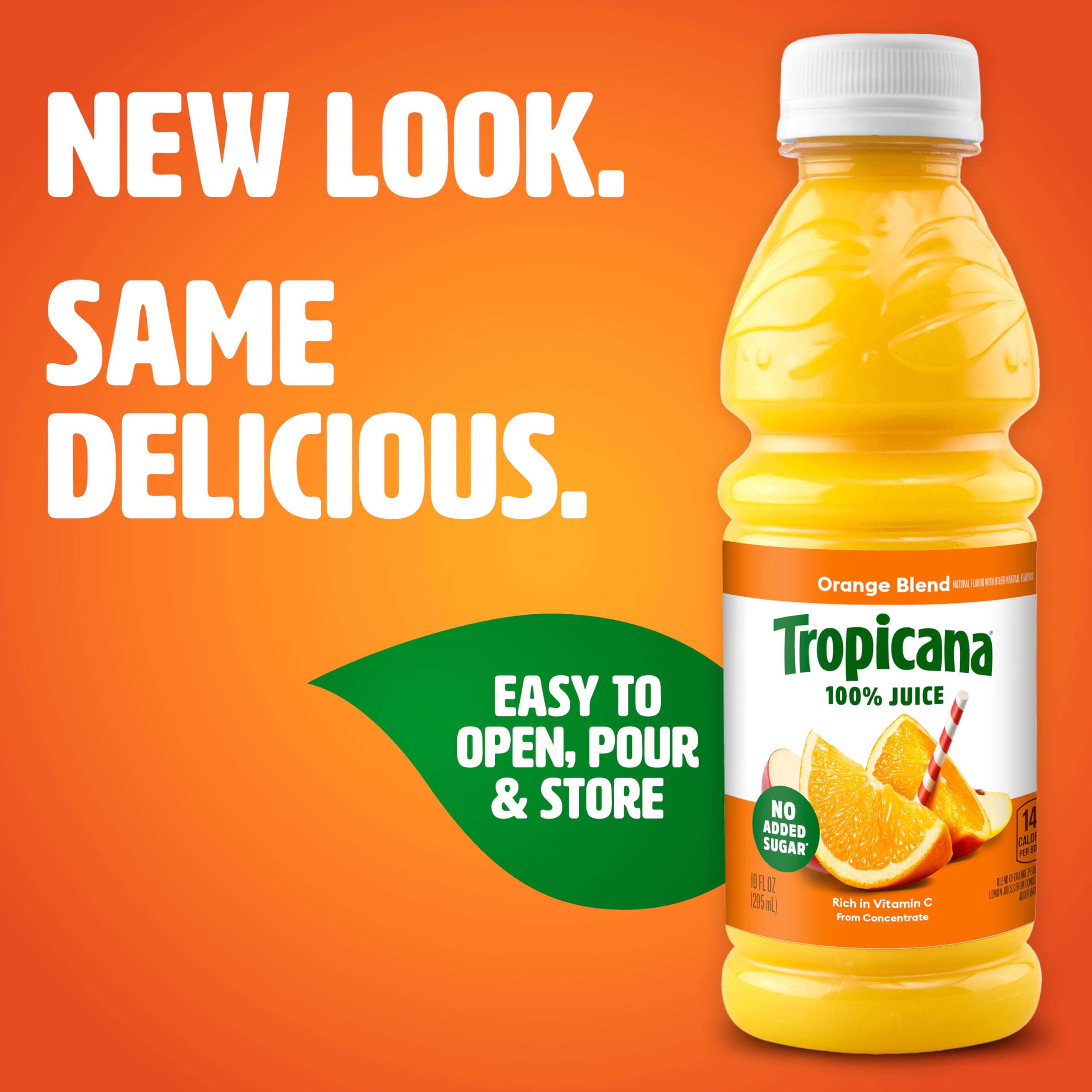Tropicana 100 Juice Orange Blend Single Serve 10 fl oz Bottles Pack of 24 - Real Fruit Juice — view 3