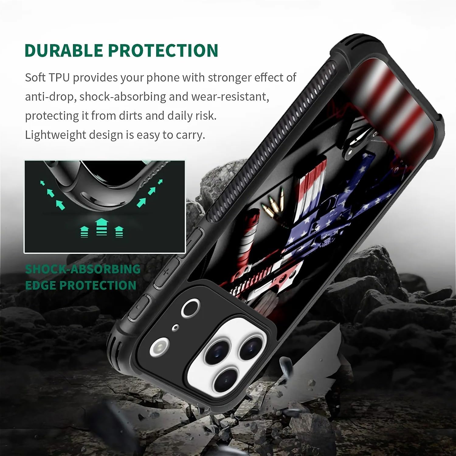 Compatible with iPhone 17 Pro Max Case,for MagSafe Amazing Pattern Design Shockproof Anti-Scratch Hard PC Back Case for iPhone 17 Pro Max American Flag Red Blue - Image 5