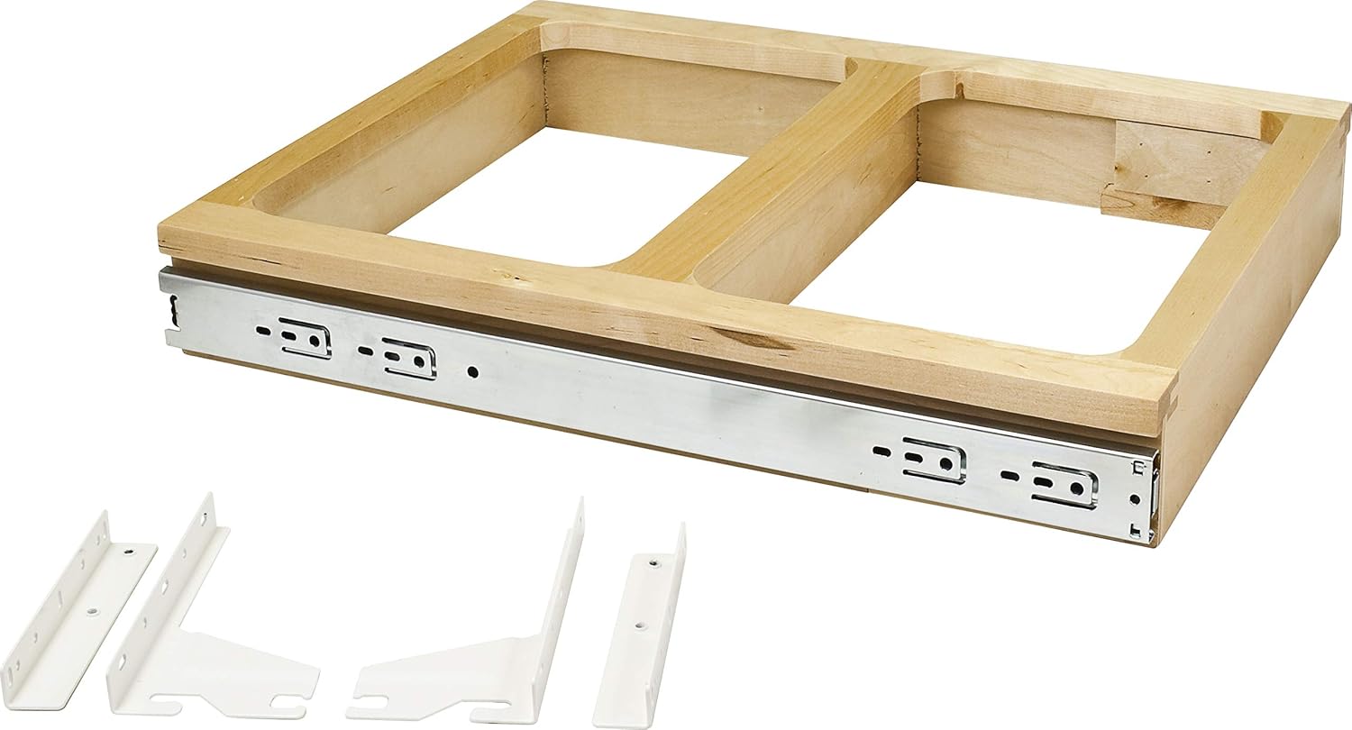 Hardware Resources CAN-TMDSC-18 Top Mount Soft Close Double Trash Can Unit, Wood