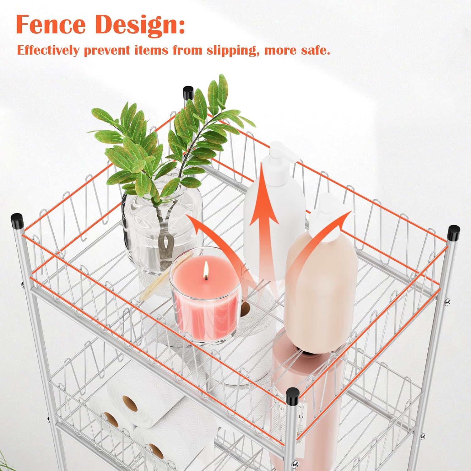 smusei 5 Tier Water Bottle Storage Rack Metal Bottled Water Organizer for Floor Beverage Holder Stand for Floor, Drink Shelf for Kitchen Living Room, Space Saver