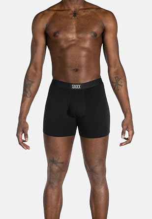 Men's Underwear -ULTRA Super Soft Boxer Briefs with Fly and Built-In Pouch Support- Underware for men, Pack of 2