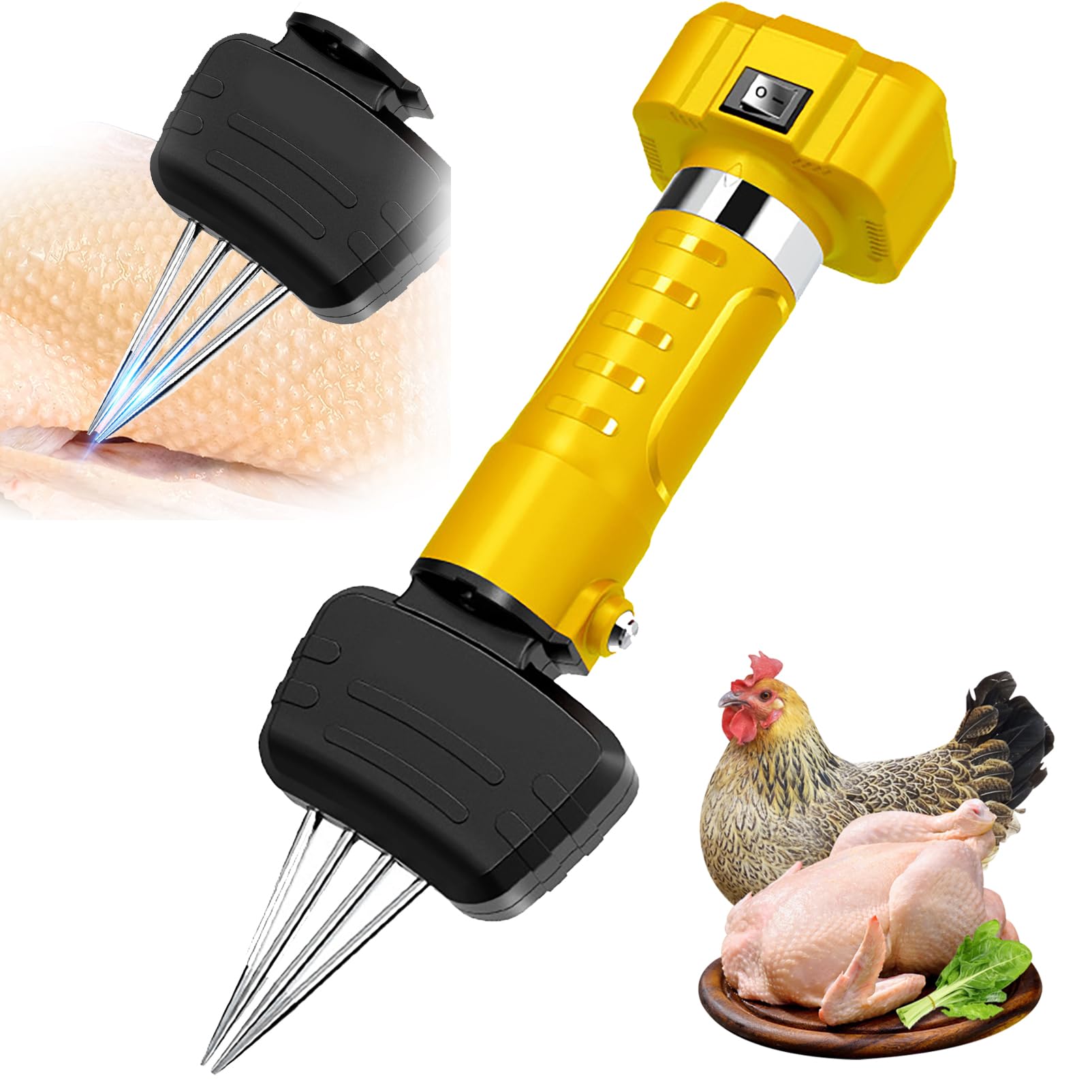 Elettrico pulcatore di pollo, macchina veloce di spennatura del pollame con testa sostituibile, ricaricabile, cono regolabile per depilazione corta