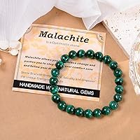 Vista 675 de MASSIVE BEADS Pulsera elástica de yoga hecha a mano con piedra natural, cristal curativo, energía, regalos para adultos unisex de 0.157 in, 0.236