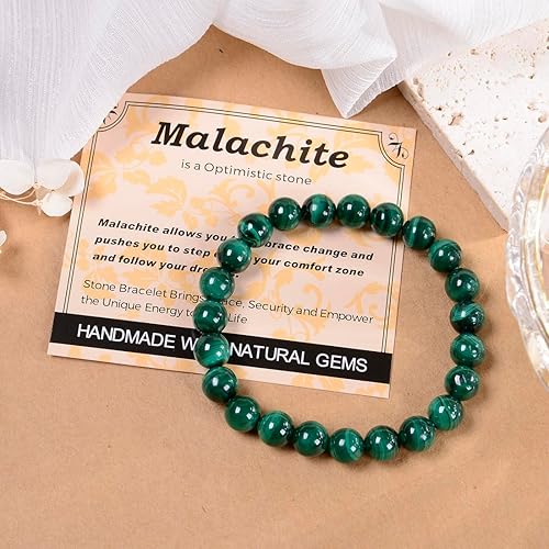 Vista 675 de MASSIVE BEADS Pulsera elástica de yoga hecha a mano con piedra natural, cristal curativo, energía, regalos para adultos unisex de 0.157 in, 0.236