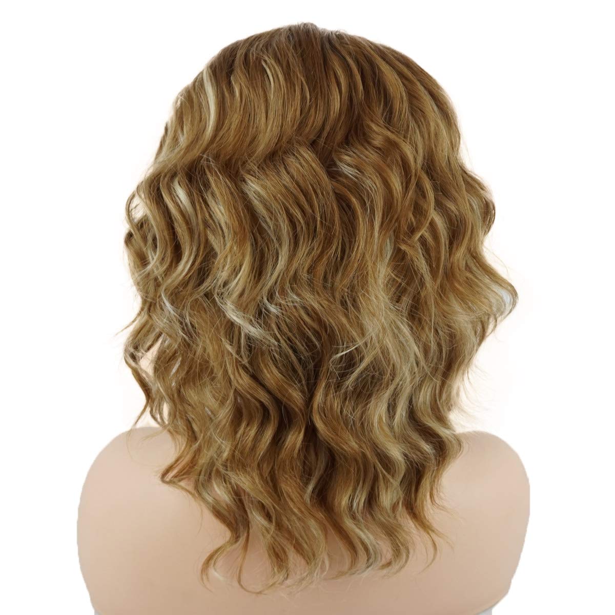 Hair Curly Short 14inch Light Blonde and Honey Blonde Mix Heavy Density Realistic Synthetic Lace Front Wigs