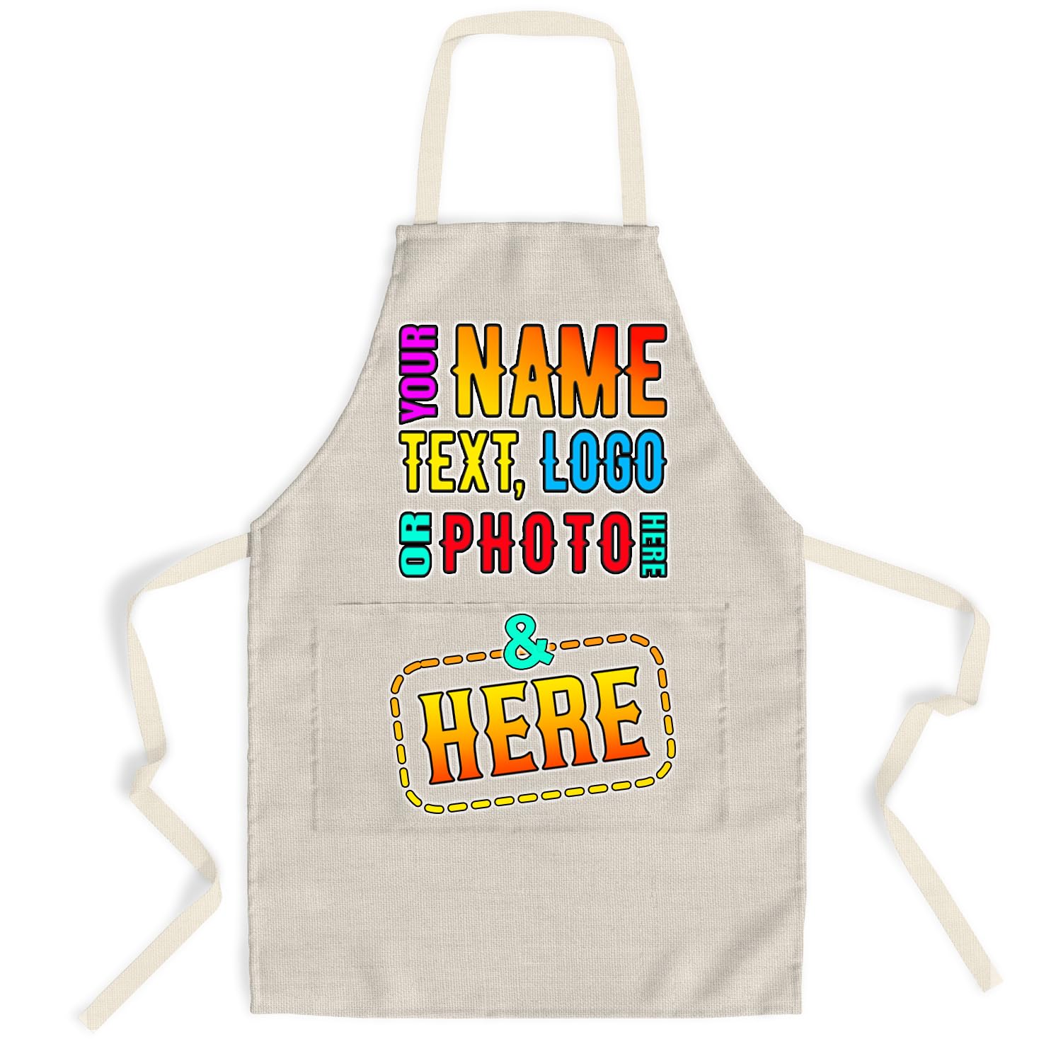 lepni.me Chefs Aprons | Cooking Baking Grilling for Home Restaurant | Premium Kitchen Apron with Double Pocket for Men Women (Adults Organic White Multi Color) — image 1