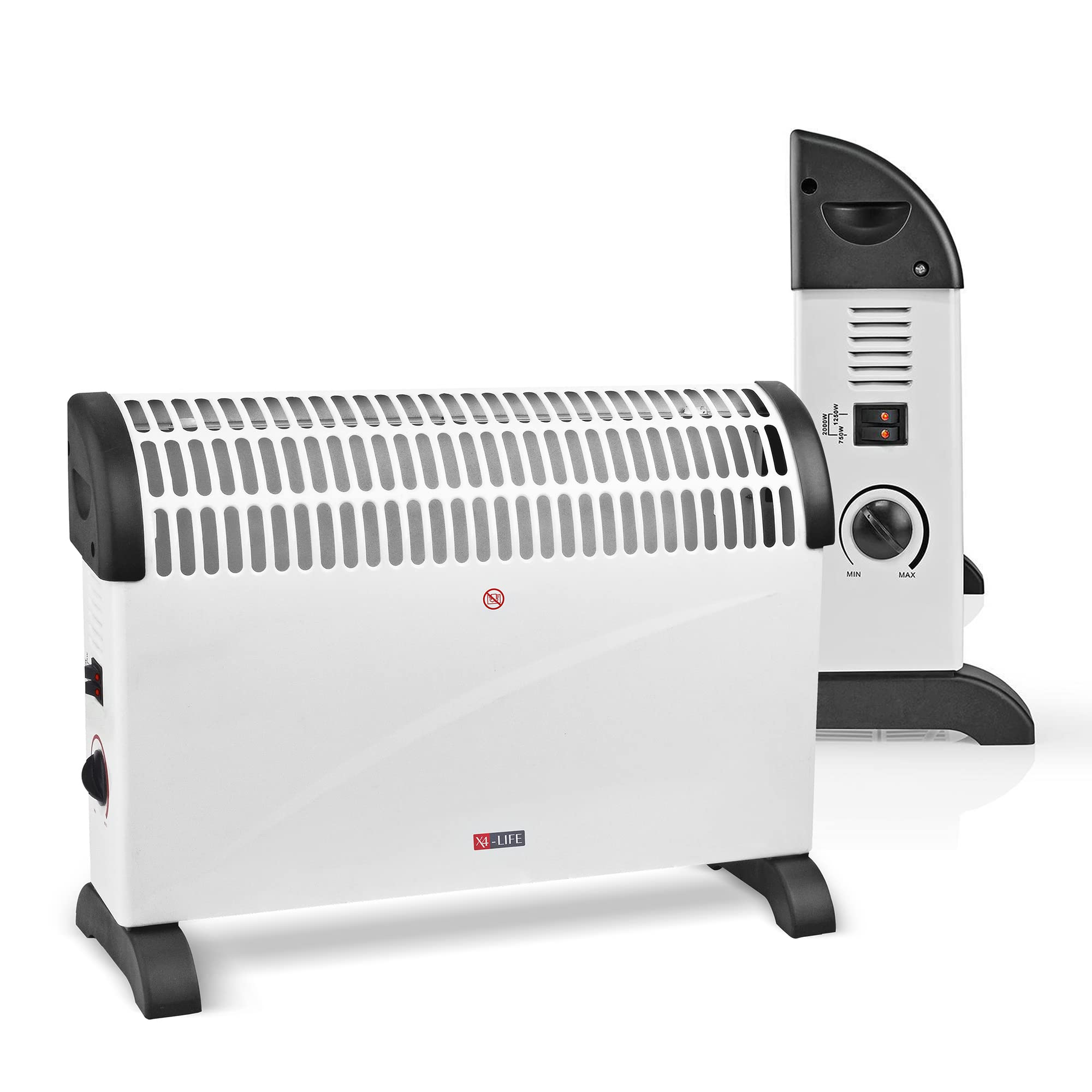 X4LIFE Convecteur avec 3 niveaux de régulation de la chaleur 750 W, 1250 W et 2000 W, radiateur électrique, protection contre la surchauffe avec témoin lumineux, chauffe jusqu'à 25 m², chauffage de