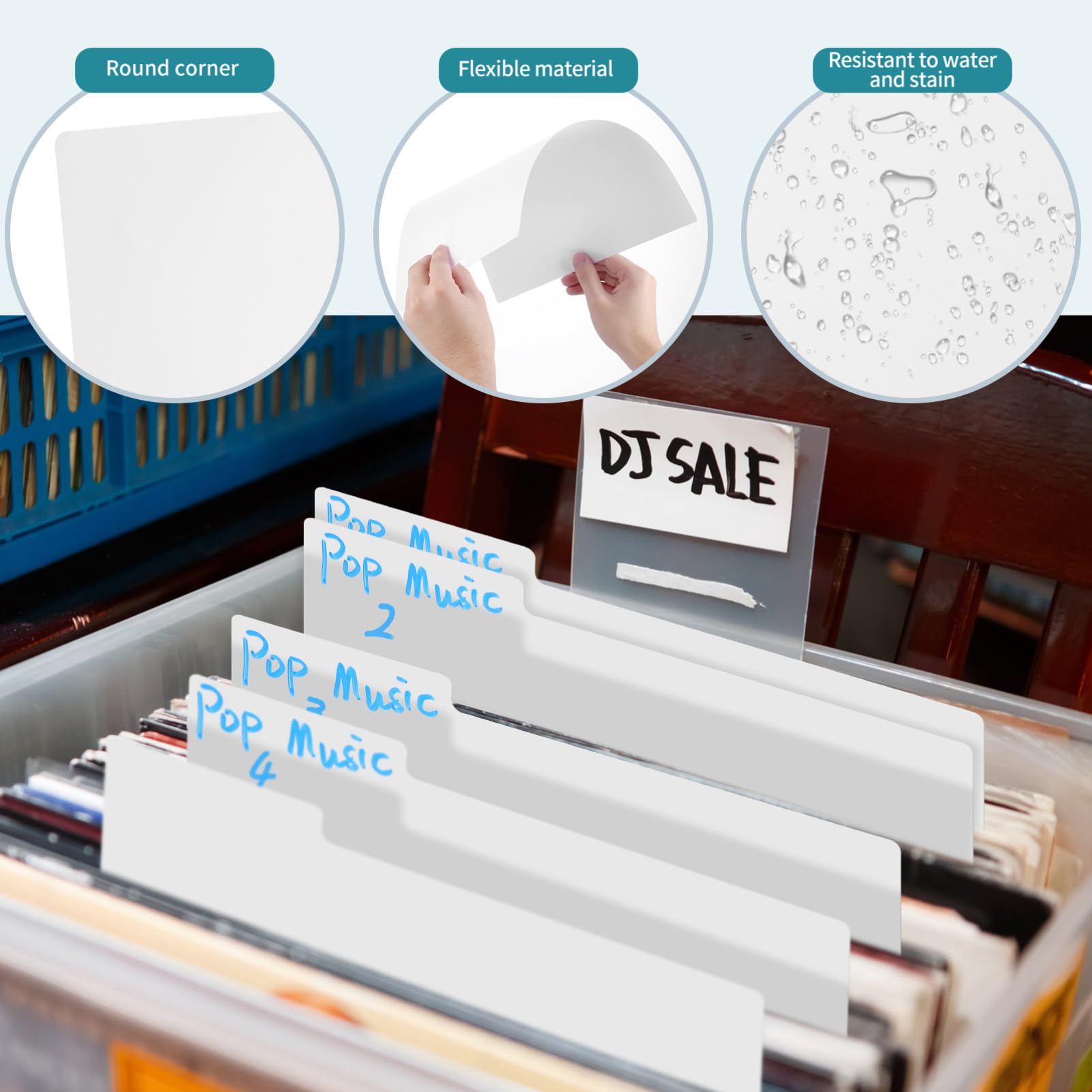 Tofficu 3 Set Di Divisori Per Dischi in Vinile Divisori Per Scaffali Confezione Da 10 Divisori Per Dischi in Vinile Separatori Per Scaffali Di Librerie 10 Pezzi*3