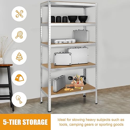 Miniatura 8 de Tangkula Estantes de almacenamiento de 72 pulgadas, estante de garaje de 5 niveles con marco de acero resistente, estantería de almacenamiento