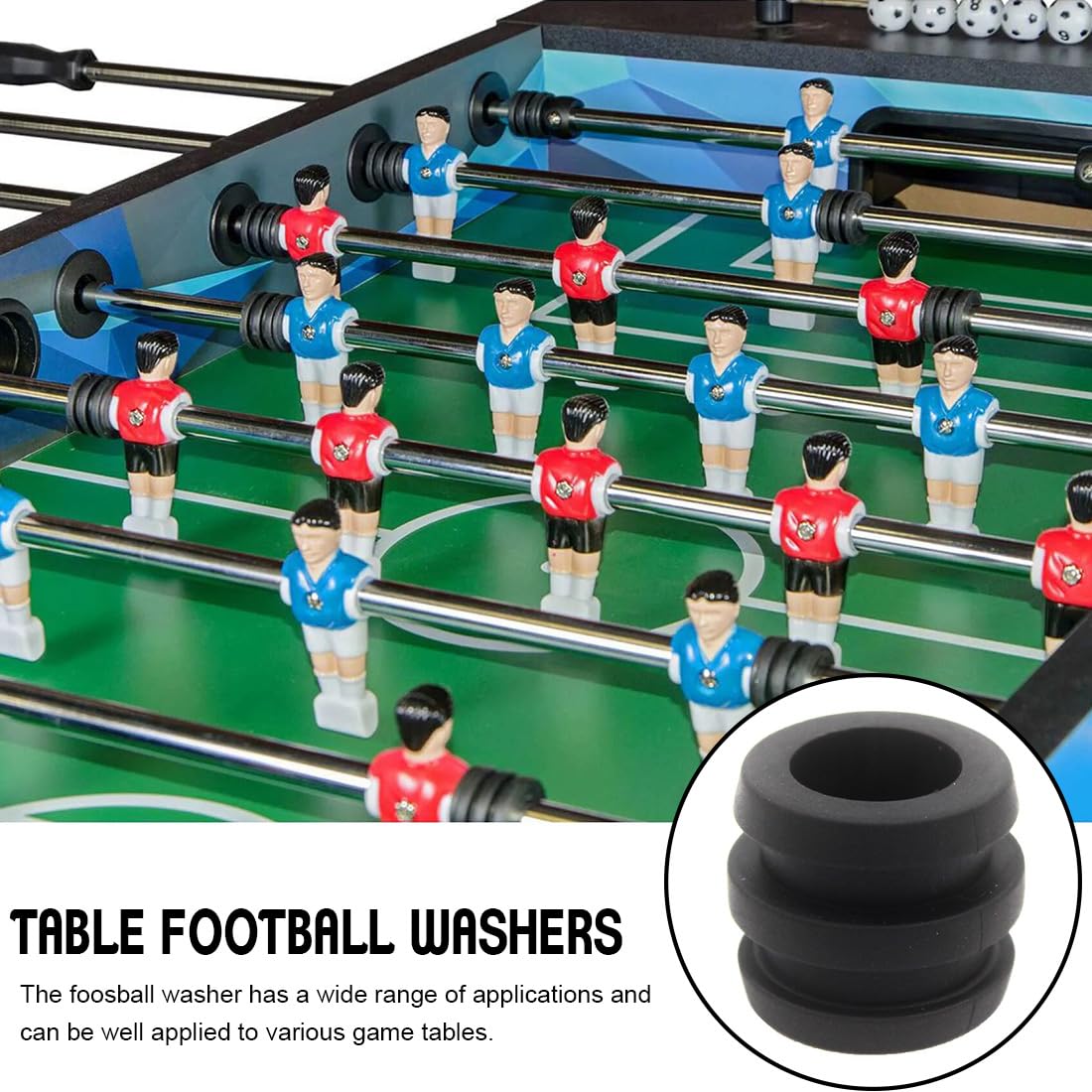8 roulements en plastique (2 pièces) pour table de baby-foot Tornado, pièce de rechange pour table de football (diamètre : 6MM) AQ-01  18
