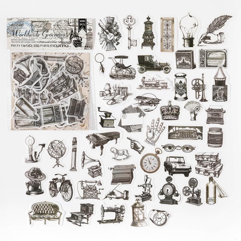100 Stück Scrapbooking Aufkleber – ästhetisches Papier, Für Tagebuch & Deko