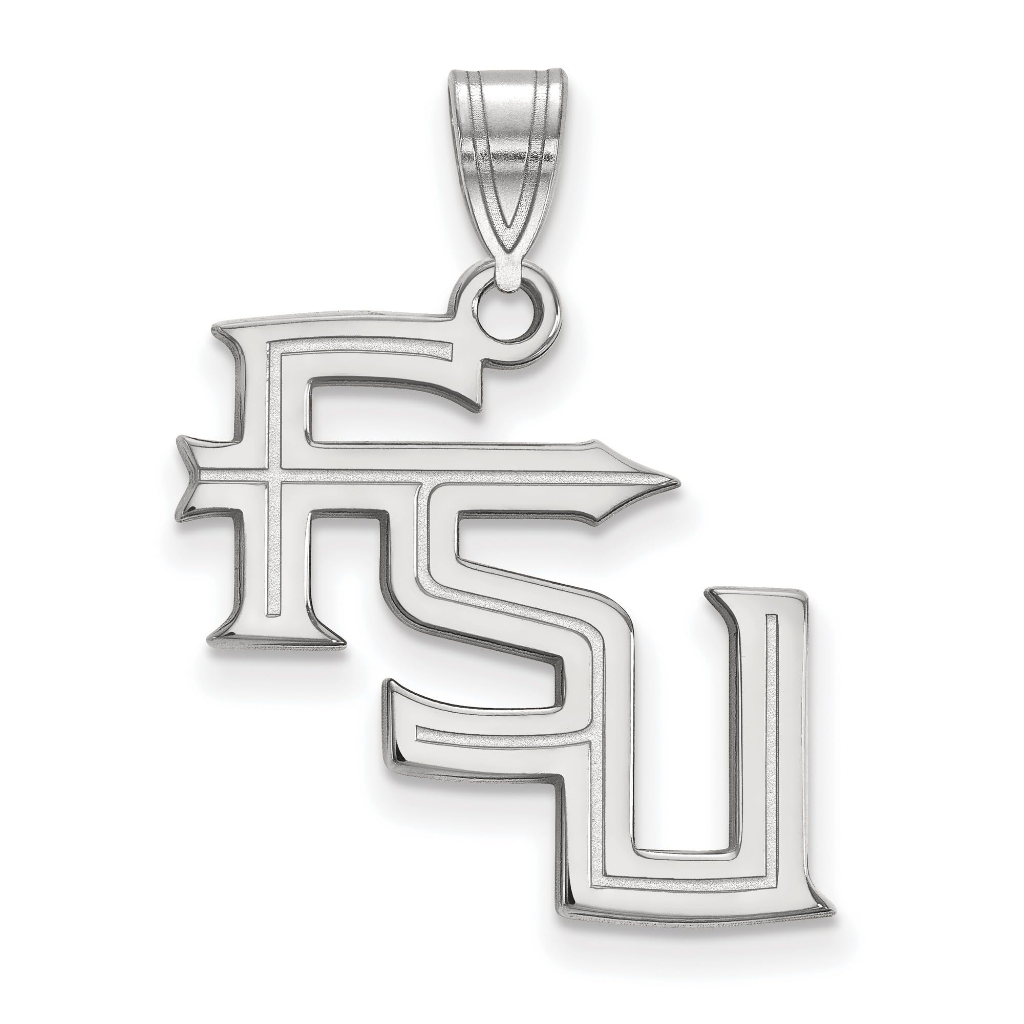 Jewelry Stores Network Florida State University Seminoles FSU Letters Pendant in Sterling Silver 20 mm x 20 mm