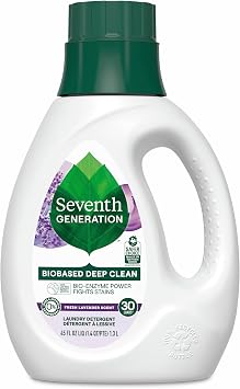 Seventh Generation Liquid Laundry Detergent, Fresh Lavender Scent, 30 Loads, Fights Stains, 45 Fl Oz