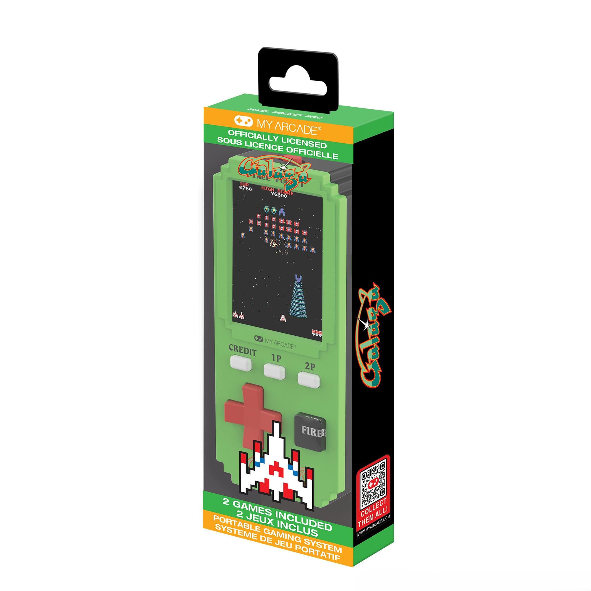マイアーケード ギャラガピクセル：ライセンス取得済みギャラガビデオゲーム、携帯用キーホルダー型アーケードゲーム機