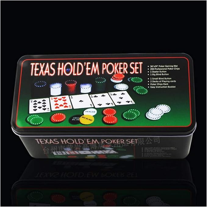 Juego de fichas de póker portable con 200 piezas miniatura 6