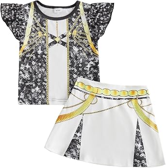 Sasaerucure 1-6T Kids Girls Halloween Demon Hunters Dress Outfit