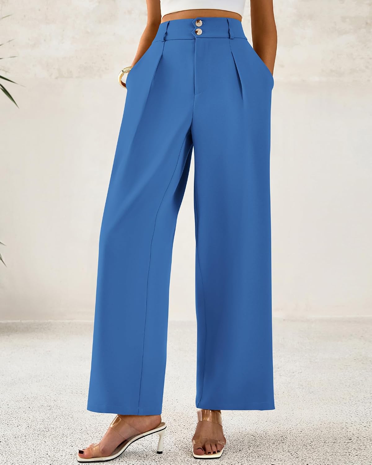  Wide Leg Dress Pants Women Business Casual Outfits thumbnail