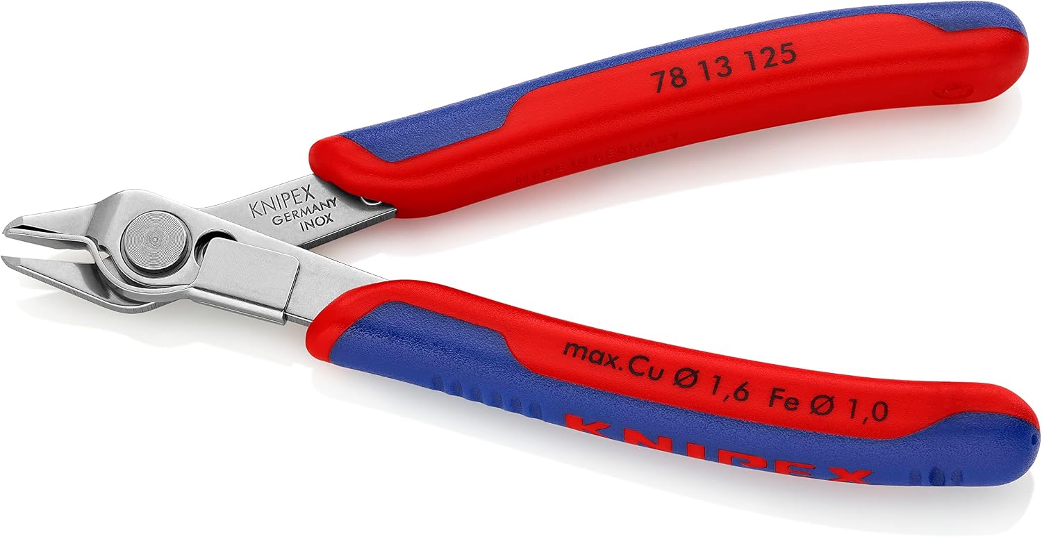 Knipex 78 13 125 SB Electronics Cutter"Super-Knips" 4,92" with opening spring in blister packaging