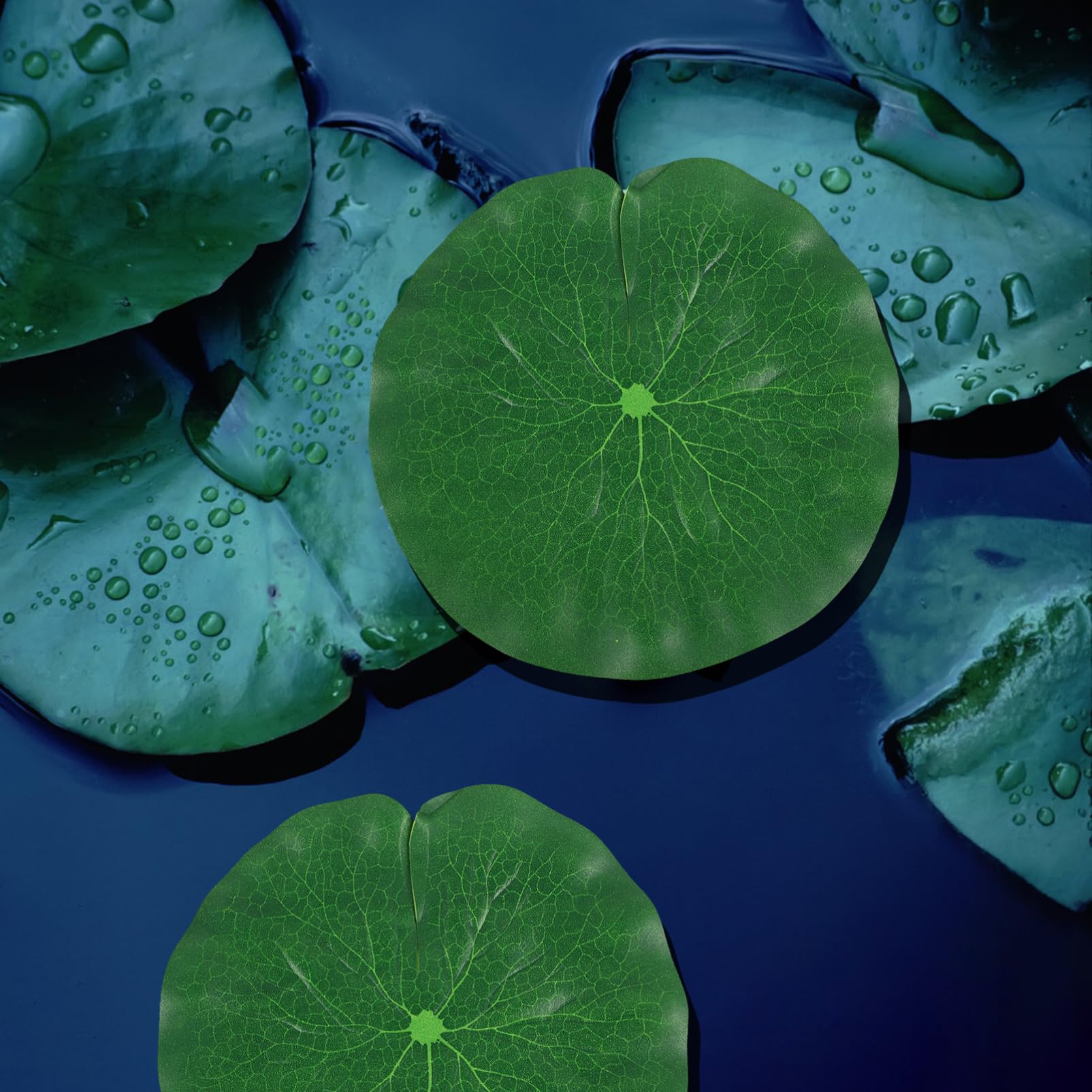 FONDOTIN Pads Artificial 5pcs Set Lotus-Leaf Decor Realistic Simulated Lotus for Pond and Garden