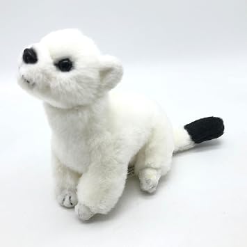 JIANEEXSQ Cute Simulation Ferret Plush Toy Realistic Lifelike Stoat Stuffed Animals Model Doll Gift Collection for Kids