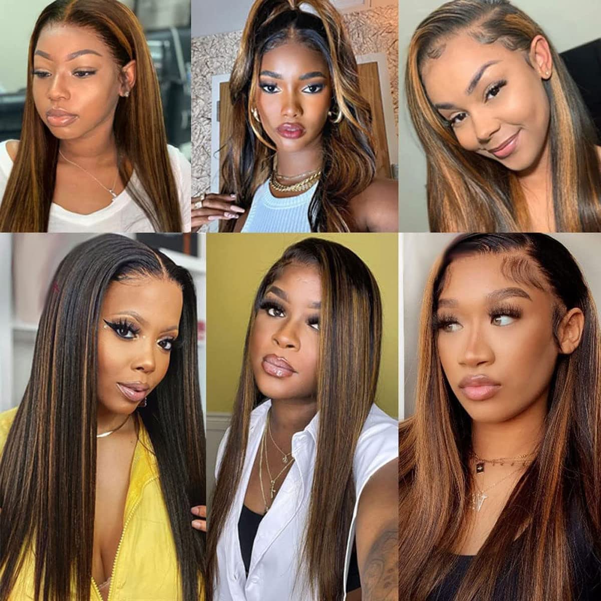 P4/30 Human Hair Bundles Chocolate Brown Bundle Ombre Straight Bundles Human Hair 24 26 28 Inch Highlight Light Brown Bundle Healthy And Soft Brazilian Virgin Remy Hair Extensions