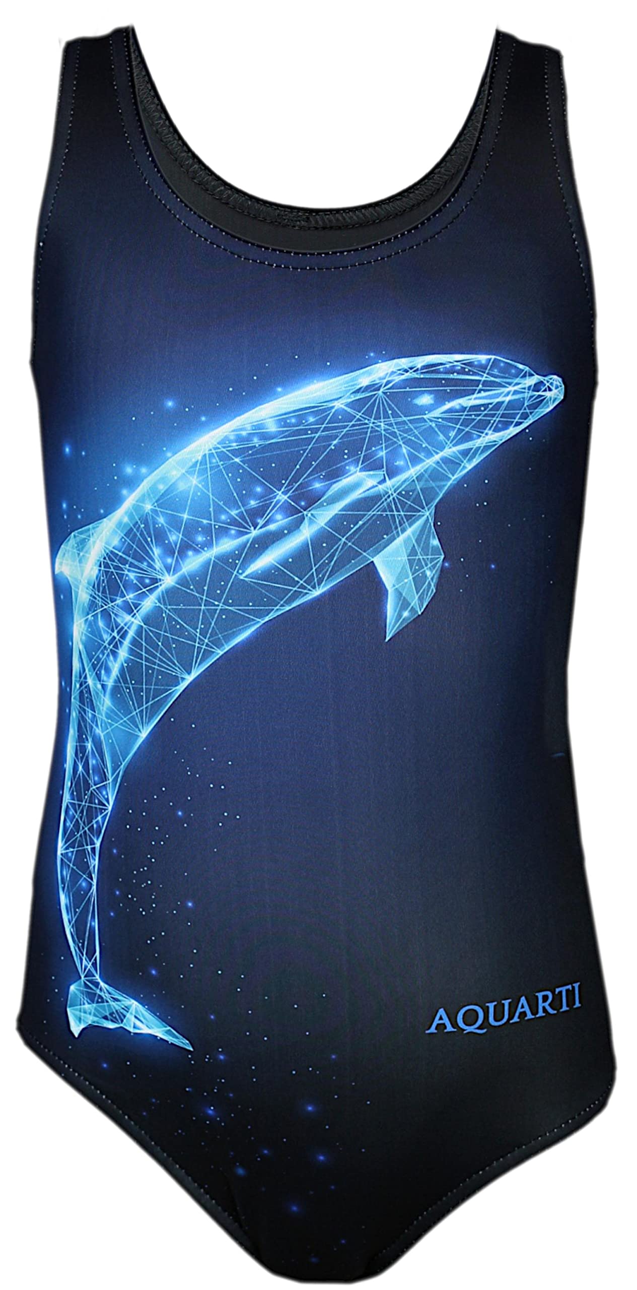 Aquarti Badeanzug Mädchen – Sportlicher Mädchen Badeanzug mit Ringerrücken Print