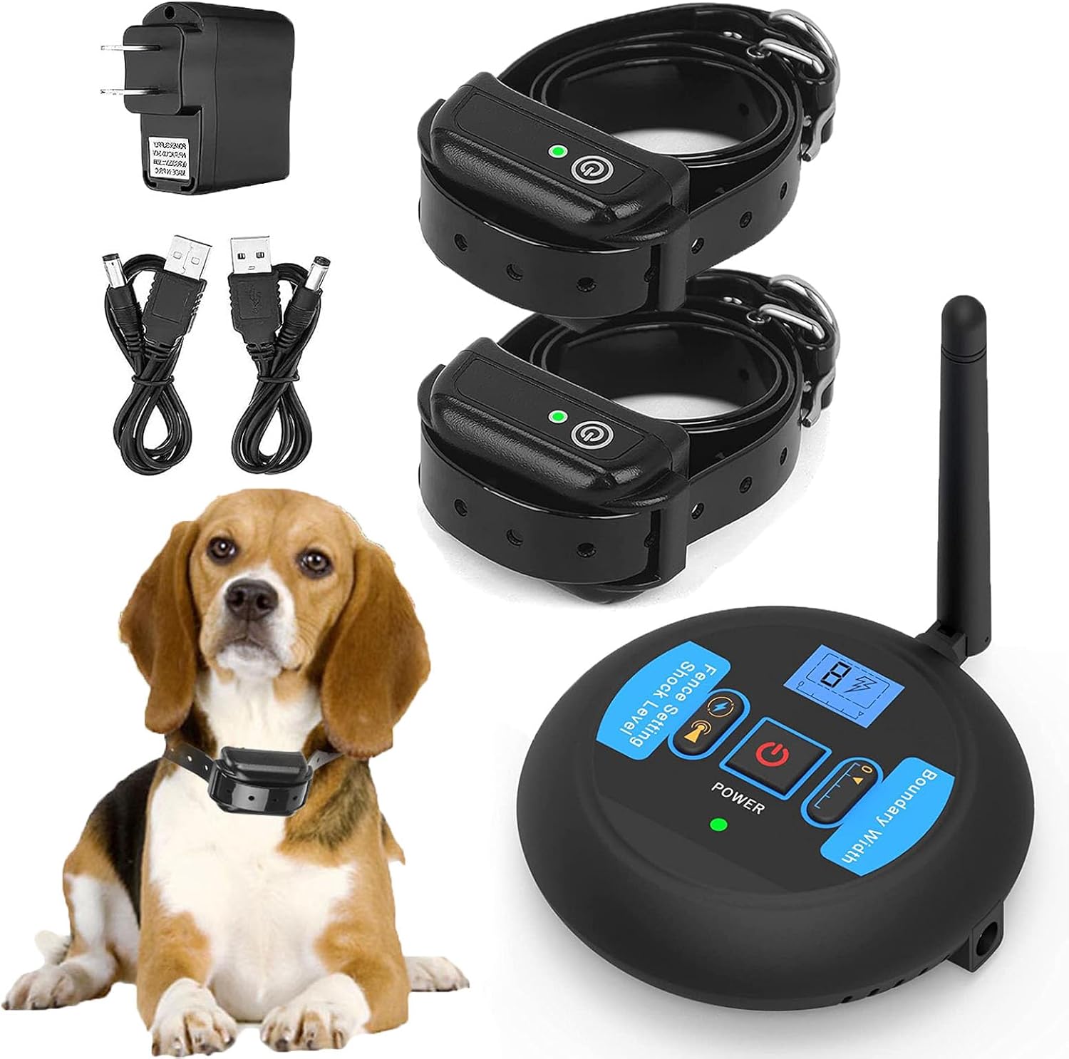 Electric Wireless Dog Fence,Automatic Pet Shock Boundary Containment System,with Rechargeable Waterproof Training Collar,Up to Range 656ft,Safe Effective No Randomly Over Correction,for All D