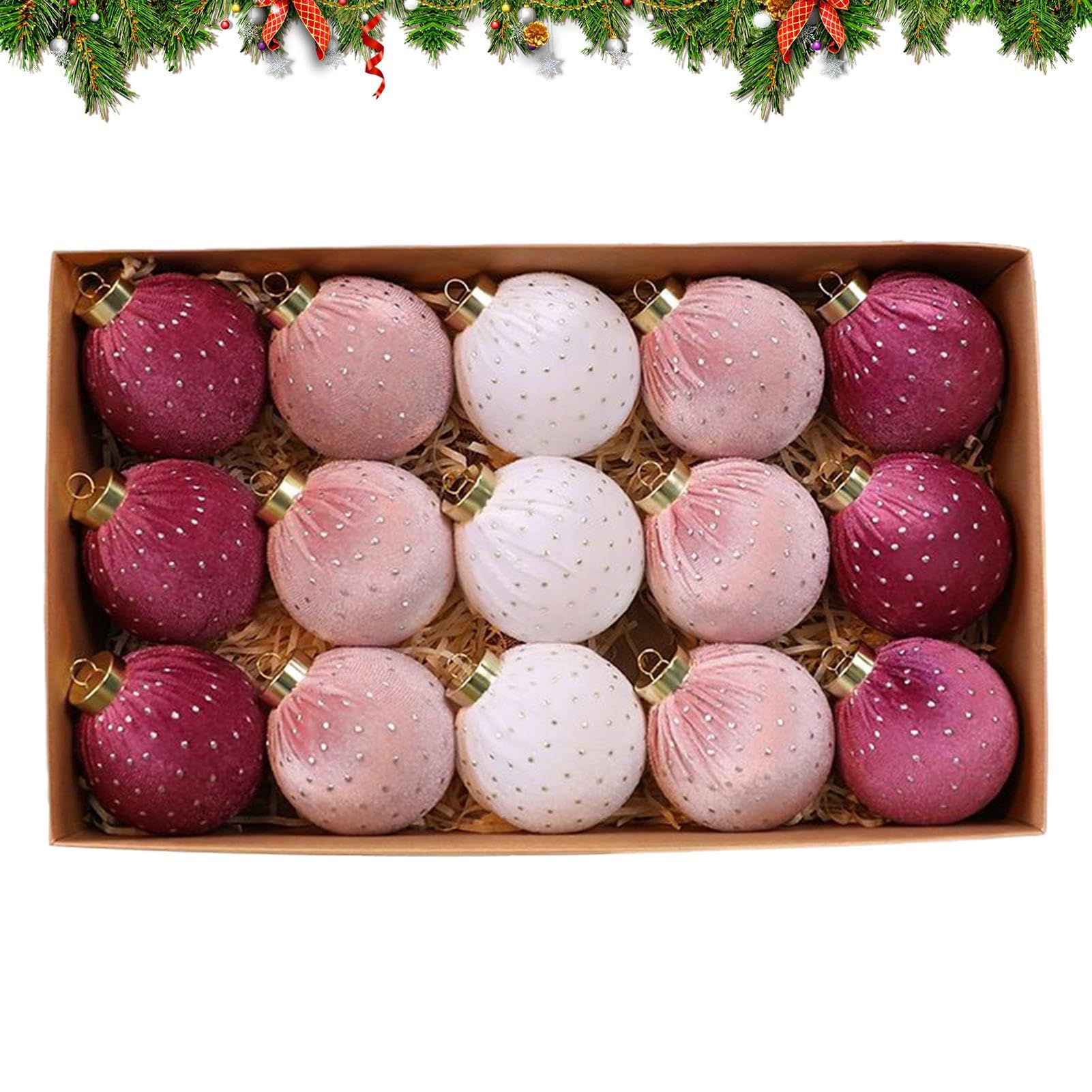 Boules floquées en velours pour décorer votre salon et vos tables de fêtes