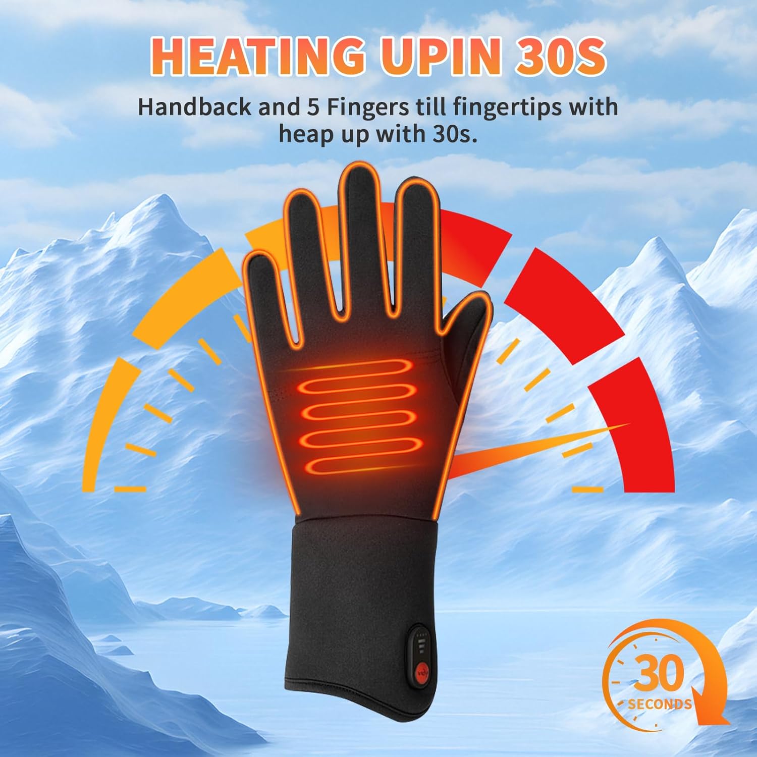 Heated Gloves for Men & Women - 2200mAh Battery, 3 Heating Levels, Overheat Protection - Ultra-Thin Electric Motorcycle Riding Gloves for Winter, Skiing, Snow Sports