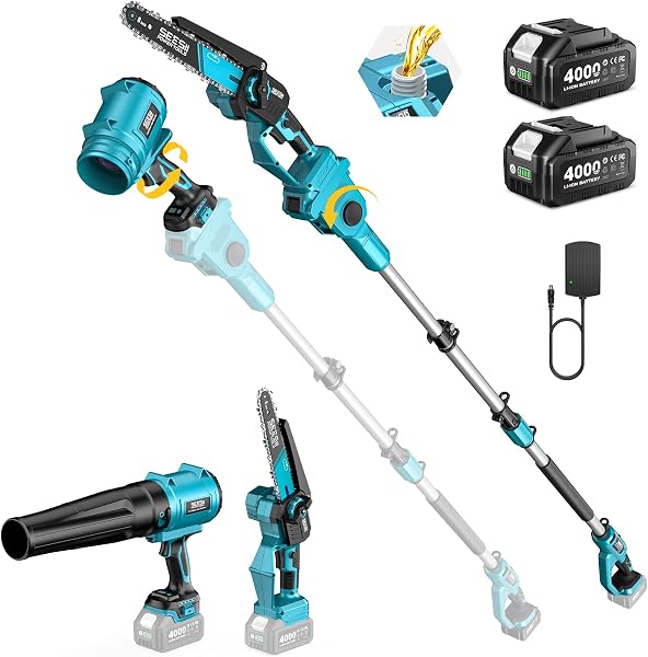SEESII 4-in-1 Pole Chainsaw & Leaf Blower